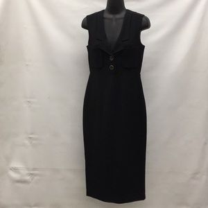 Vintage Black Heavy Crepe Dress By Mcgregor - image 1